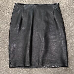 Elegant Black Leather Skirt